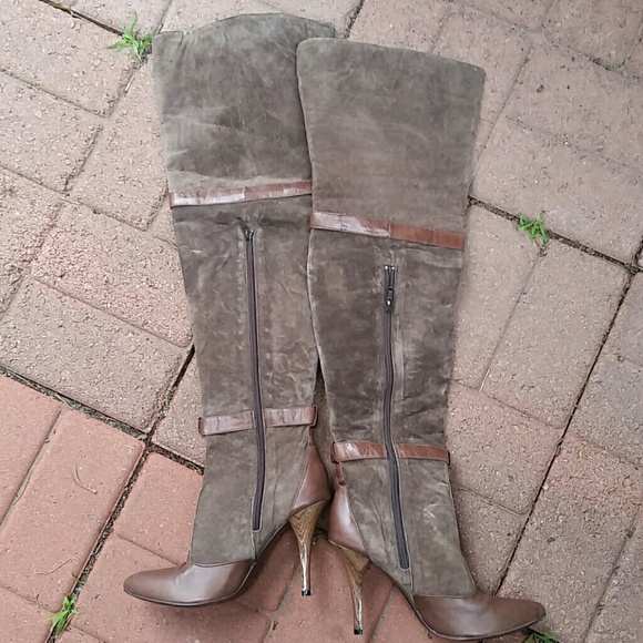 Brown suede over the knee boot NEW - Picture 3 of 4